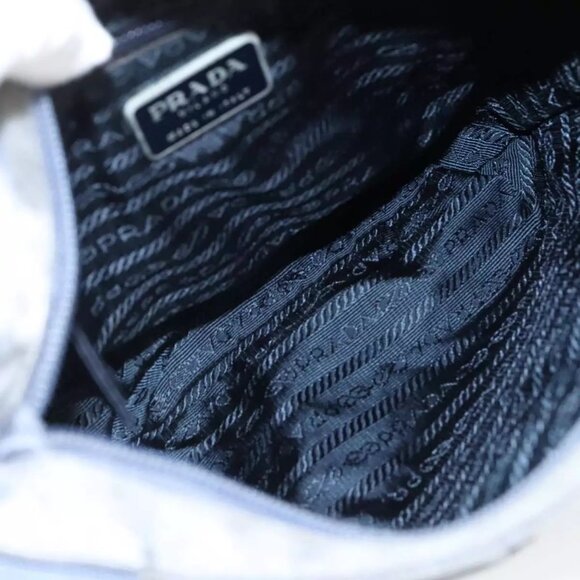 PRADA Shoulder Bag Satin Blue Auth - Picture 14 of 16